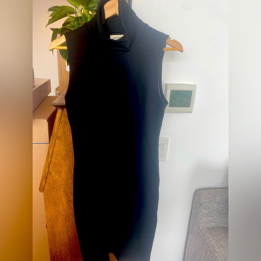 L’agence black ponte sleeveless sheath dress
